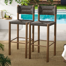 Load image into Gallery viewer, Parkland Outdoor Patio Rattan and Aluminum Bar Stools Set of 2 by Modway