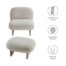 Load image into Gallery viewer, Loyal Boucle Fabric Accent Chair and Ottoman Set by Modway