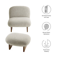 Load image into Gallery viewer, Loyal Boucle Fabric Accent Chair and Ottoman Set by Modway