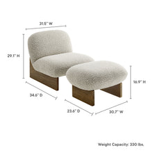 Load image into Gallery viewer, Loyal Boucle Fabric Accent Chair and Ottoman Set by Modway