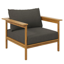 Load image into Gallery viewer, Wren Outdoor Patio Teak Wood Armchair and Ottoman Set by Modway
