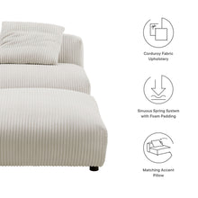 Load image into Gallery viewer, Solace Modular Corduroy Upholstered Armless Chair and Ottoman Set by Modway