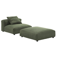 Load image into Gallery viewer, Solace Modular Corduroy Upholstered Armless Chair and Ottoman Set by Modway