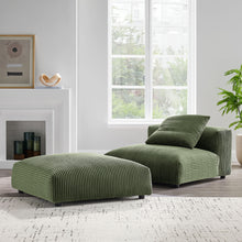 Load image into Gallery viewer, Solace Modular Corduroy Upholstered Armless Chair and Ottoman Set by Modway