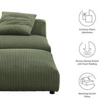 Load image into Gallery viewer, Solace Modular Corduroy Upholstered Armless Chair and Ottoman Set by Modway