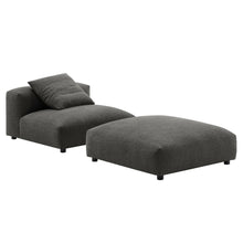 Load image into Gallery viewer, Solace Modular Upholstered Fabric Armless Chair and Ottoman Set by Modway