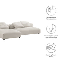 Load image into Gallery viewer, Solace 2-Piece Modular Upholstered Fabric Sectional Sofa With Chaise by Modway