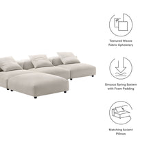 Load image into Gallery viewer, Solace 4-Piece Modular Upholstered Fabric Sectional Sofa by Modway