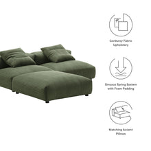 Load image into Gallery viewer, Solace 3-Piece Modular Corduroy Upholstered Sectional Sofa by Modway
