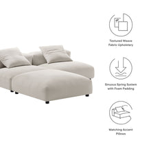 Load image into Gallery viewer, Solace 3-Piece Modular Upholstered Fabric Sectional Sofa by Modway