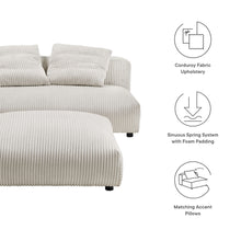 Load image into Gallery viewer, Solace Modular Corduroy Upholstered Armless Loveseat and Ottoman Set by Modway