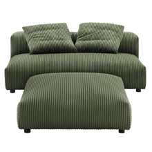 Load image into Gallery viewer, Solace Modular Corduroy Upholstered Armless Loveseat and Ottoman Set by Modway