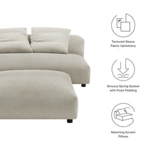 Load image into Gallery viewer, Solace Modular Upholstered Fabric Armless Loveseat and Ottoman Set by Modway