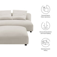 Load image into Gallery viewer, Solace Modular Upholstered Fabric Armless Loveseat and Ottoman Set by Modway