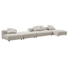 Load image into Gallery viewer, Solace 4-Piece Modular Corduroy Upholstered Sectional Sofa With Ottoman by Modway