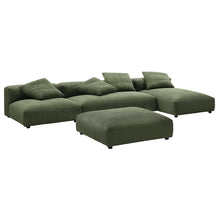 Load image into Gallery viewer, Solace 4-Piece Modular Corduroy Upholstered Sectional Sofa With Ottoman by Modway