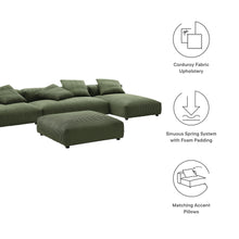 Load image into Gallery viewer, Solace 4-Piece Modular Corduroy Upholstered Sectional Sofa With Ottoman by Modway