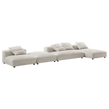 Load image into Gallery viewer, Solace 4-Piece Modular Upholstered Fabric Sectional Sofa With Ottoman by Modway