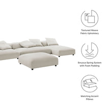 Load image into Gallery viewer, Solace 4-Piece Modular Upholstered Fabric Sectional Sofa With Ottoman by Modway
