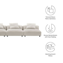 Load image into Gallery viewer, Solace 3-Piece Modular Upholstered Fabric Sofa by Modway