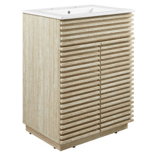 Load image into Gallery viewer, Render 24" Faux Travertine Bathroom Vanity With Sink by Modway