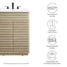 Load image into Gallery viewer, Render 24" Faux Travertine Bathroom Vanity With Sink by Modway