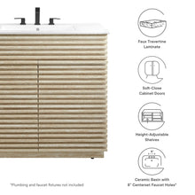 Load image into Gallery viewer, Render 36" Faux Travertine Bathroom Vanity With Sink by Modway