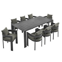 Load image into Gallery viewer, Tahoe 9-Piece Outdoor Patio Aluminum Dining Set by Modway