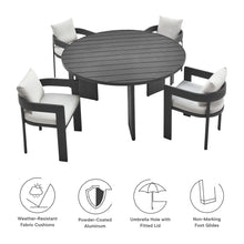 Load image into Gallery viewer, Tahoe 5-Piece Outdoor Patio Aluminum Dining Set by Modway