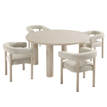 Load image into Gallery viewer, Nautica 5-Piece Round Outdoor Patio Aluminum Dining Table and Chairs Set by Modway