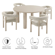Load image into Gallery viewer, Nautica 5-Piece Round Outdoor Patio Aluminum Dining Table and Chairs Set by Modway