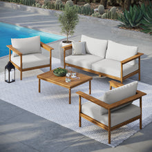 Load image into Gallery viewer, Wren 4-Piece Outdoor Patio Teak Wood Furniture Set by Modway