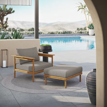Load image into Gallery viewer, Wren Outdoor Patio Teak Wood Armchair and Ottoman Set by Modway