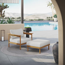 Load image into Gallery viewer, Wren Outdoor Patio Teak Wood Armchair and Ottoman Set by Modway