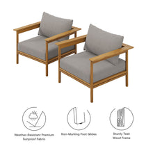 Load image into Gallery viewer, Wren Outdoor Patio Teak Wood Armchair Set of 2 by Modway