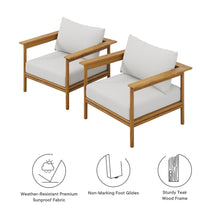 Load image into Gallery viewer, Wren Outdoor Patio Teak Wood Armchair Set of 2 by Modway