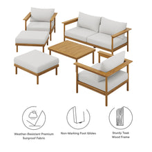 Load image into Gallery viewer, Wren 6-Piece Outdoor Patio Teak Wood Furniture Set by Modway