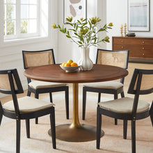 Load image into Gallery viewer, Lippa 48" Round Pedestal Solid Wood and Metal Dining Table by Modway