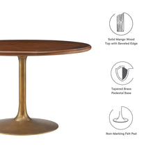 Load image into Gallery viewer, Lippa 48" Round Pedestal Solid Wood and Metal Dining Table by Modway