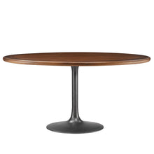 Load image into Gallery viewer, Lippa 60" Round Pedestal Solid Wood and Metal Dining Table by Modway
