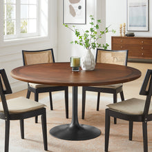 Load image into Gallery viewer, Lippa 60" Round Pedestal Solid Wood and Metal Dining Table by Modway