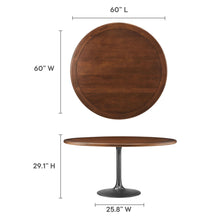 Load image into Gallery viewer, Lippa 60" Round Pedestal Solid Wood and Metal Dining Table by Modway