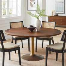 Load image into Gallery viewer, Lippa 60" Round Pedestal Solid Wood and Metal Dining Table by Modway