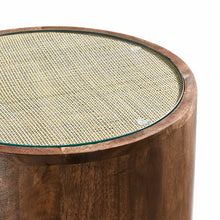 Load image into Gallery viewer, Truett Round Wood Rattan Side Table by Modway
