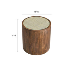 Load image into Gallery viewer, Truett Round Wood Rattan Side Table by Modway