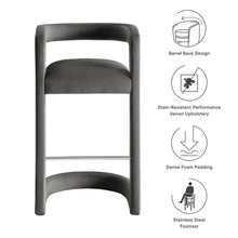 Load image into Gallery viewer, Winslow Performance Velvet Bar Stool by Modway