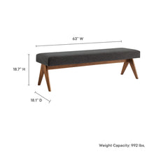 Load image into Gallery viewer, Lyra 63" Fabric Upholstered Bench by Modway