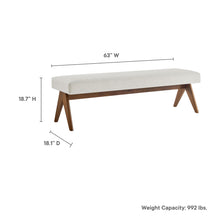 Load image into Gallery viewer, Lyra 63" Fabric Upholstered Bench by Modway