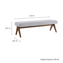 Load image into Gallery viewer, Lyra 63" Fabric Upholstered Bench by Modway