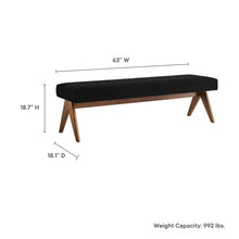 Load image into Gallery viewer, Lyra 63" Boucle Upholstered Bench by Modway